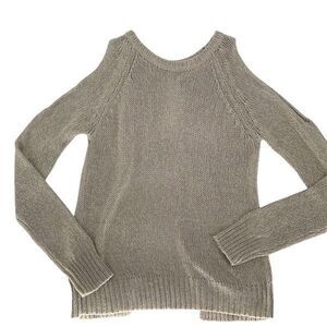 Cloth Womens Cold‎ Shoulder Open Back Sweater Beige Size Small NWT